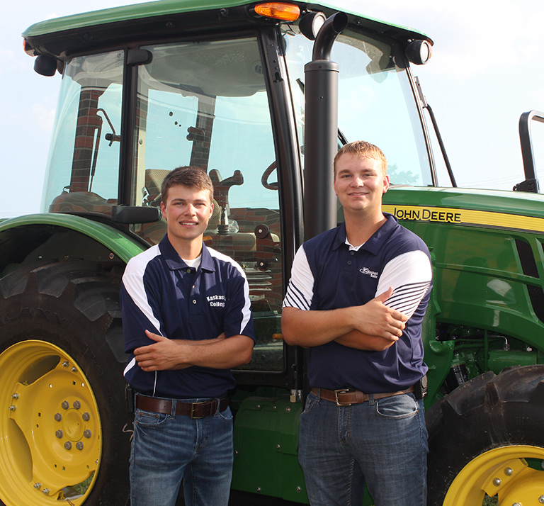 Agriculture Students with tractor