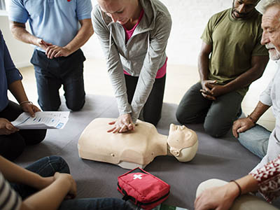 group of people cpr class