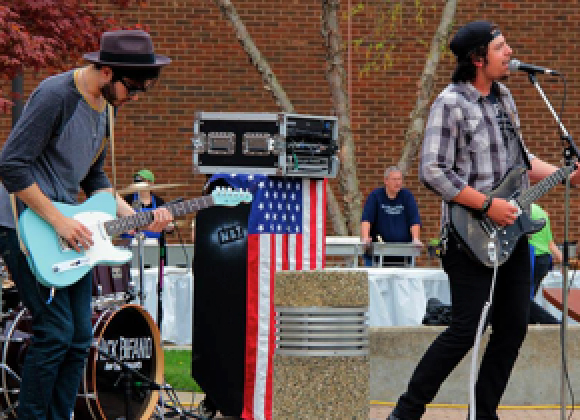 Rocking out concert